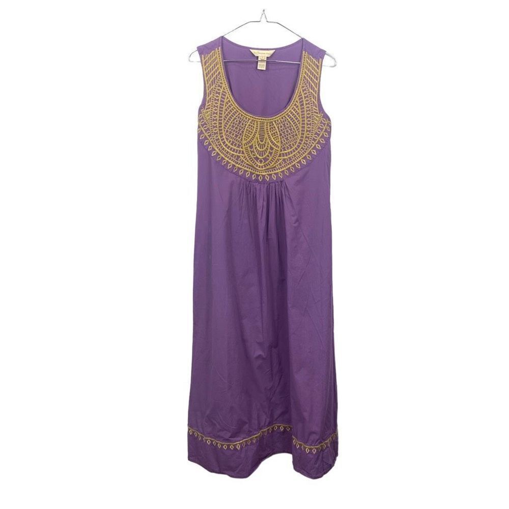 The Territory Ahead Purple Sleeveless Dress Size 4 Small embroidered neckline